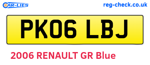 PK06LBJ are the vehicle registration plates.