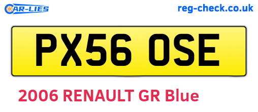 PX56OSE are the vehicle registration plates.