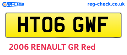 HT06GWF are the vehicle registration plates.