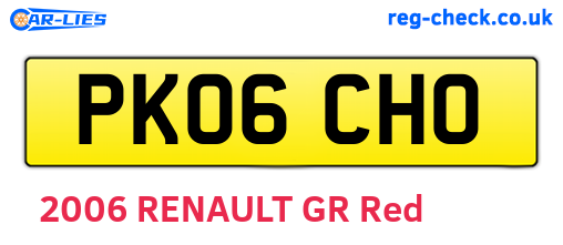 PK06CHO are the vehicle registration plates.