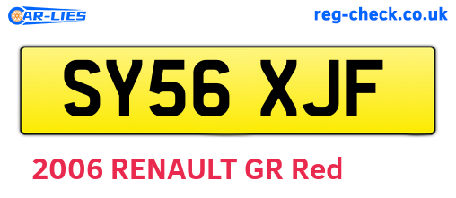 SY56XJF are the vehicle registration plates.