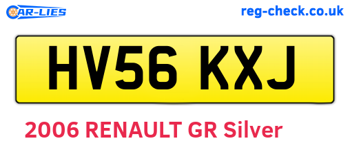 HV56KXJ are the vehicle registration plates.