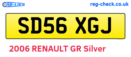 SD56XGJ are the vehicle registration plates.