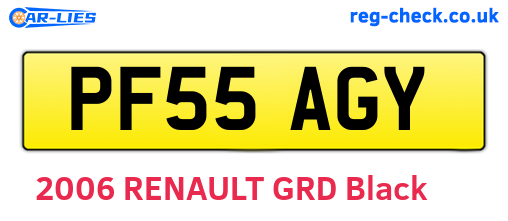 PF55AGY are the vehicle registration plates.