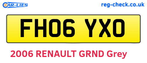 FH06YXO are the vehicle registration plates.