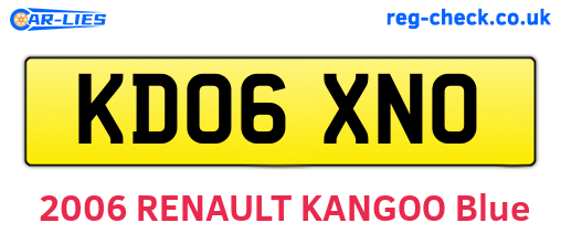 KD06XNO are the vehicle registration plates.
