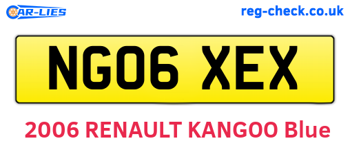 NG06XEX are the vehicle registration plates.