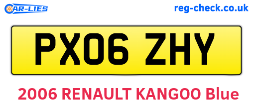 PX06ZHY are the vehicle registration plates.