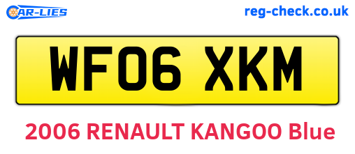 WF06XKM are the vehicle registration plates.