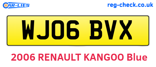 WJ06BVX are the vehicle registration plates.