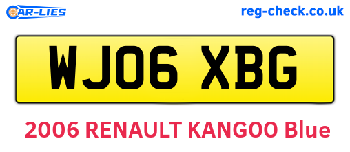 WJ06XBG are the vehicle registration plates.