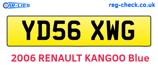 YD56XWG are the vehicle registration plates.