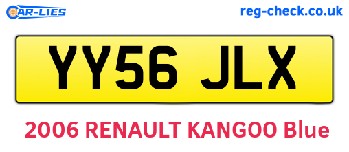 YY56JLX are the vehicle registration plates.
