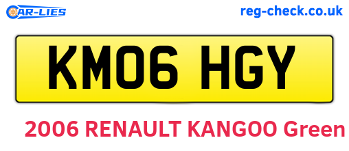 KM06HGY are the vehicle registration plates.