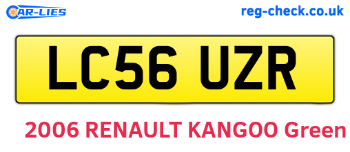 LC56UZR are the vehicle registration plates.