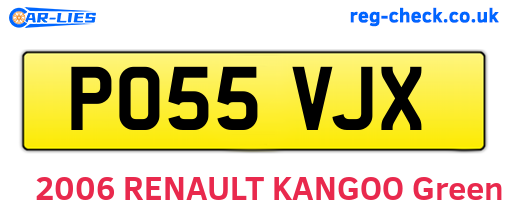 PO55VJX are the vehicle registration plates.