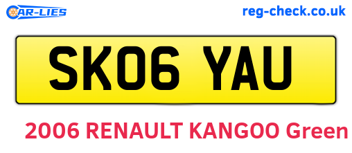 SK06YAU are the vehicle registration plates.