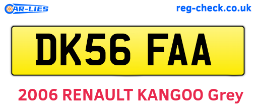 DK56FAA are the vehicle registration plates.