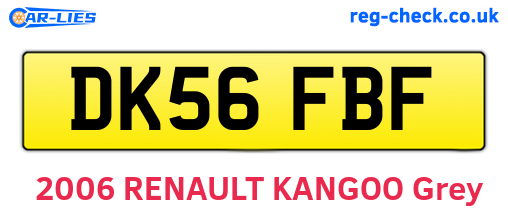 DK56FBF are the vehicle registration plates.
