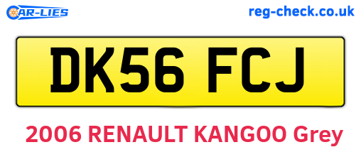 DK56FCJ are the vehicle registration plates.