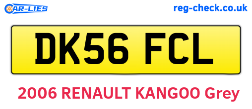 DK56FCL are the vehicle registration plates.