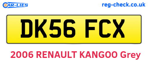 DK56FCX are the vehicle registration plates.