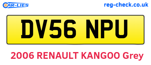DV56NPU are the vehicle registration plates.