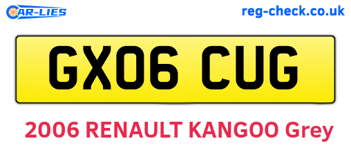 GX06CUG are the vehicle registration plates.
