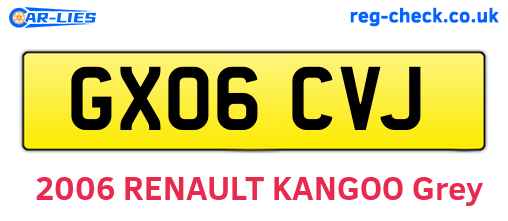 GX06CVJ are the vehicle registration plates.