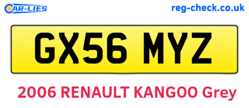 GX56MYZ are the vehicle registration plates.