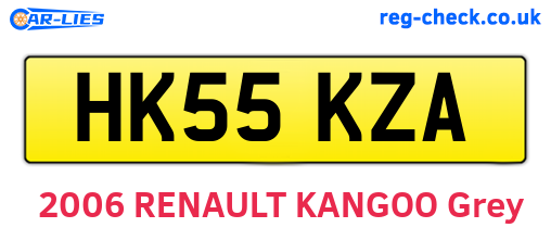 HK55KZA are the vehicle registration plates.
