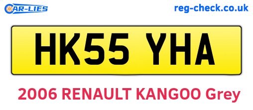 HK55YHA are the vehicle registration plates.