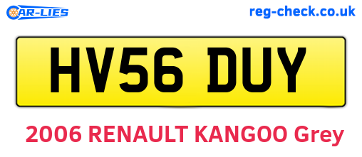 HV56DUY are the vehicle registration plates.