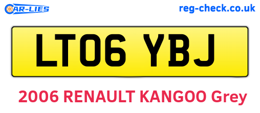 LT06YBJ are the vehicle registration plates.