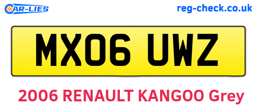 MX06UWZ are the vehicle registration plates.