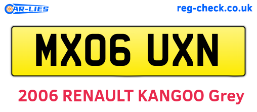 MX06UXN are the vehicle registration plates.