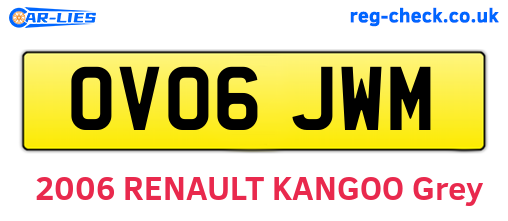 OV06JWM are the vehicle registration plates.