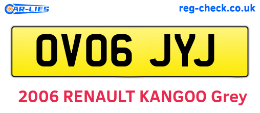 OV06JYJ are the vehicle registration plates.