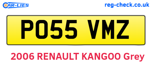 PO55VMZ are the vehicle registration plates.