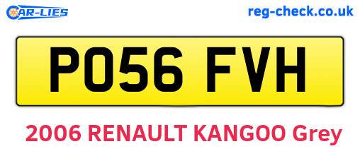 PO56FVH are the vehicle registration plates.