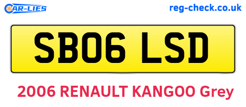 SB06LSD are the vehicle registration plates.