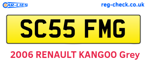 SC55FMG are the vehicle registration plates.