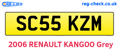 SC55KZM are the vehicle registration plates.