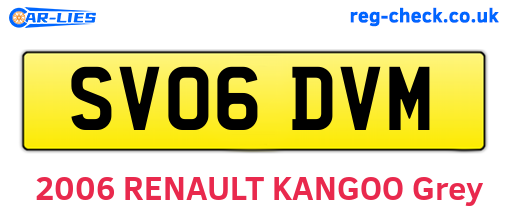 SV06DVM are the vehicle registration plates.