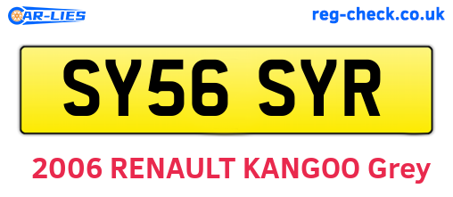 SY56SYR are the vehicle registration plates.