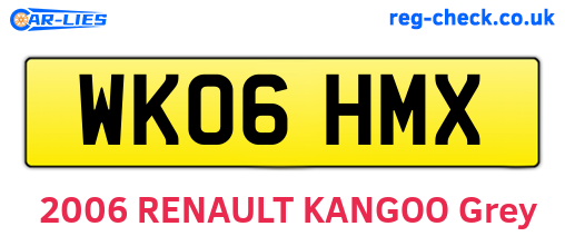 WK06HMX are the vehicle registration plates.