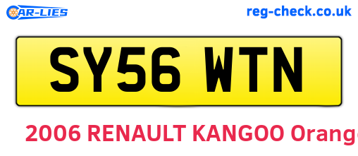 SY56WTN are the vehicle registration plates.
