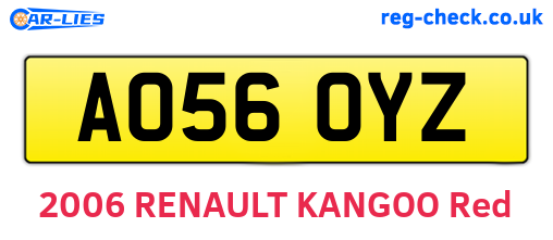 AO56OYZ are the vehicle registration plates.
