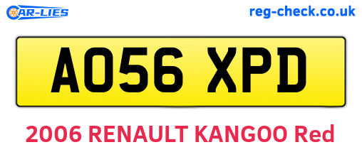 AO56XPD are the vehicle registration plates.