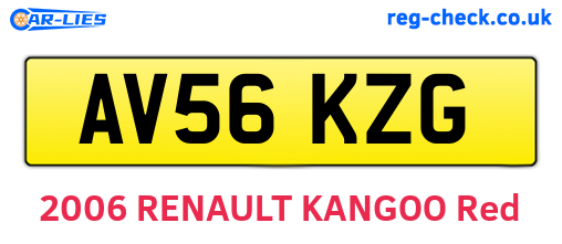 AV56KZG are the vehicle registration plates.